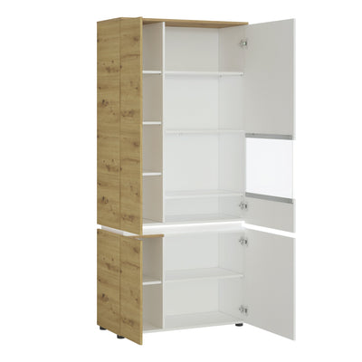 Luci 4 door tall display cabinet RH in White and Oak 4380170