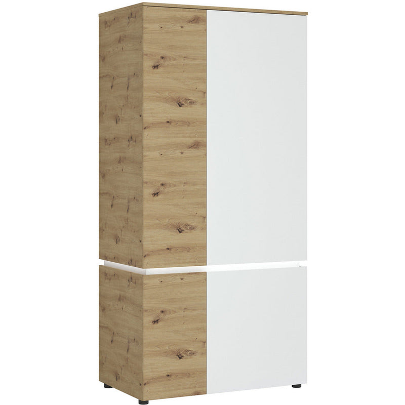 Luci White & Oak 4 Door With LED Lighting Wardrobe