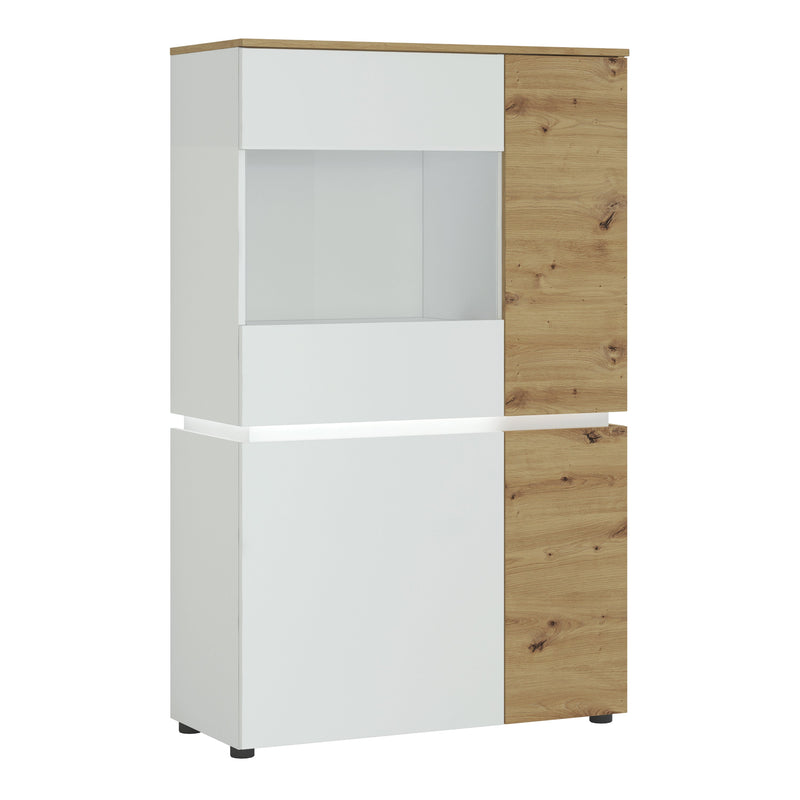 Luci 4 door low display cabinet in White and Oak 4380470