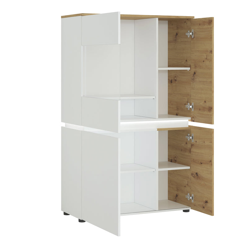 Luci 4 door low display cabinet in White and Oak 4380470