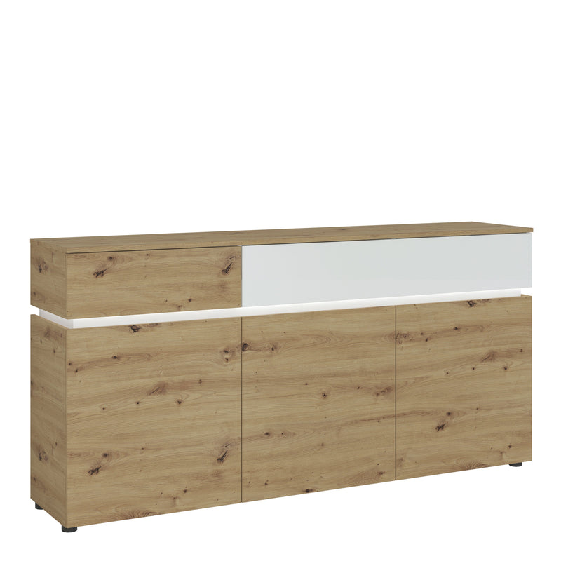 Luci 3 door 2 drawer sideboard in White and Oak 4380670