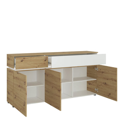 Luci 3 door 2 drawer sideboard in White and Oak 4380670