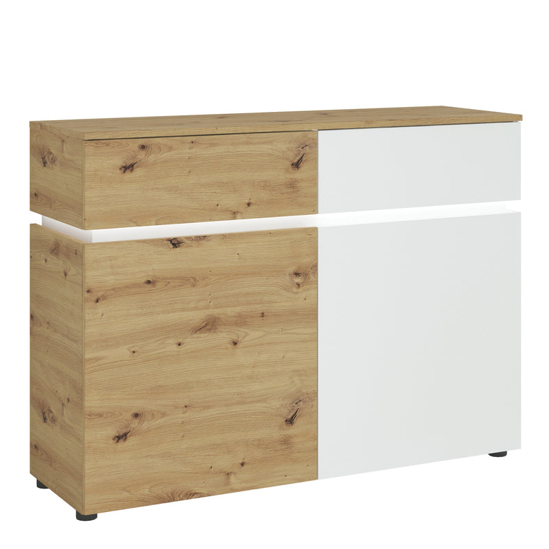 Luci 2 door 2 drawer cabinet in White and Oak 4380770