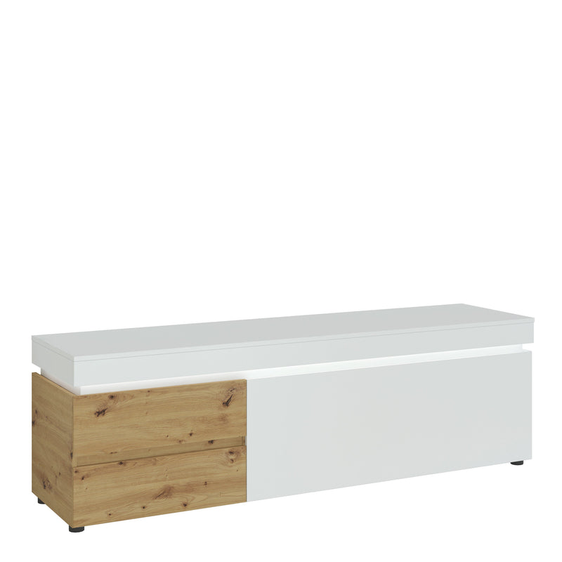 Luci 1 door 2 drawer 180 cm wide TV unit in White and Oak 4380870