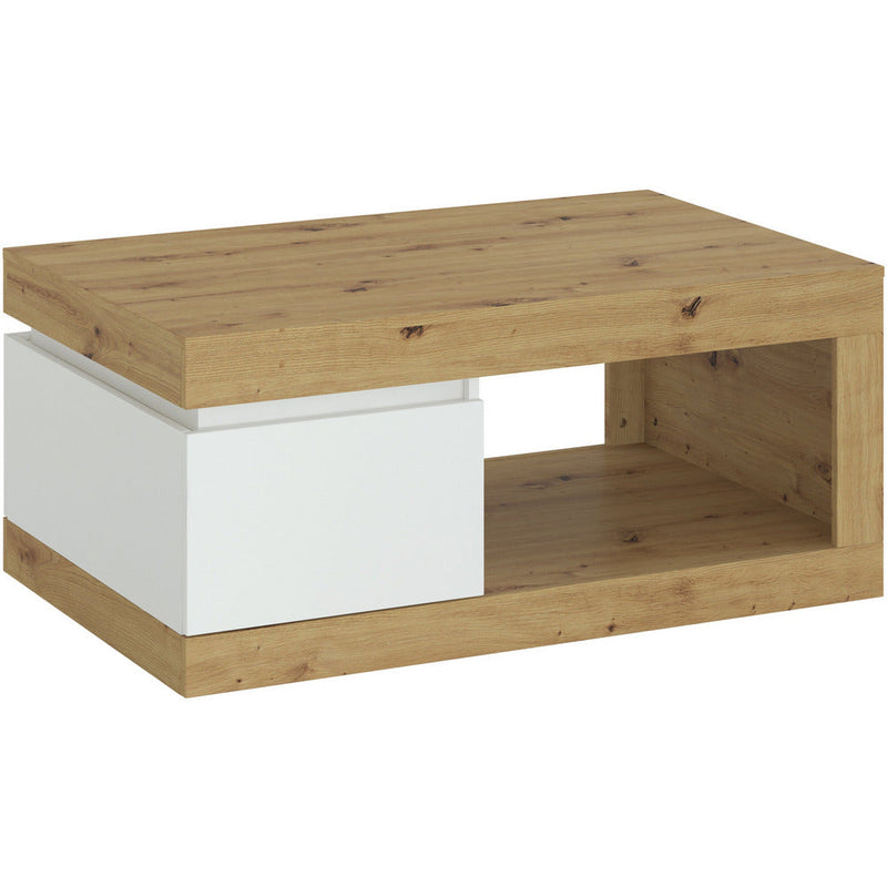 Luci White & Oak 1 Drawer Coffee Table