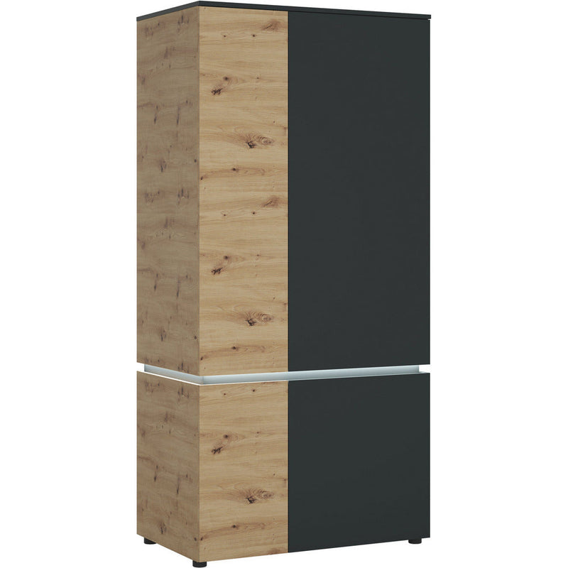 Luci Platinum & Oak 4 Door With LED Lighting Wardrobe