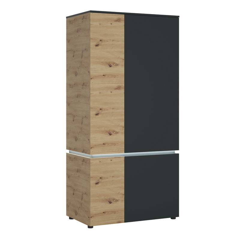 Luci 4 door wardrobe in Platinum and Oak 4390371