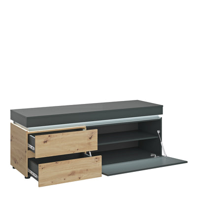 Luci 1 door 2 drawer 150 cm TV unit in Platinum and Oak 4390971