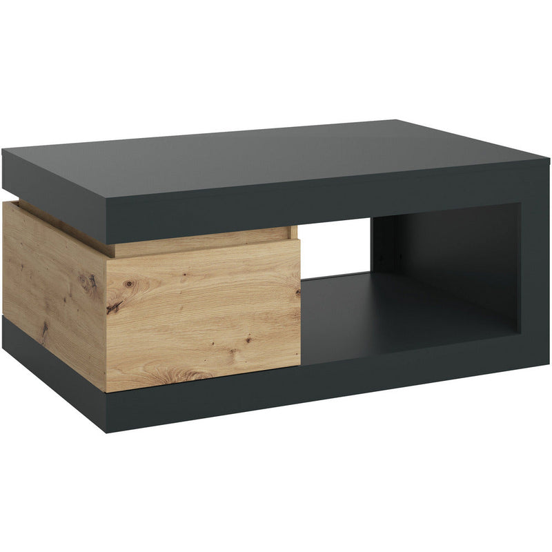 Luci Platinum & Oak 1 Drawer Coffee Table