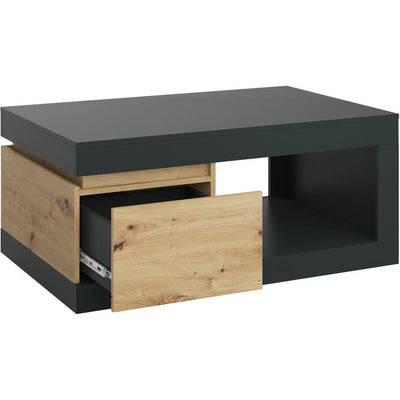 Luci Platinum & Oak 1 Drawer Coffee Table