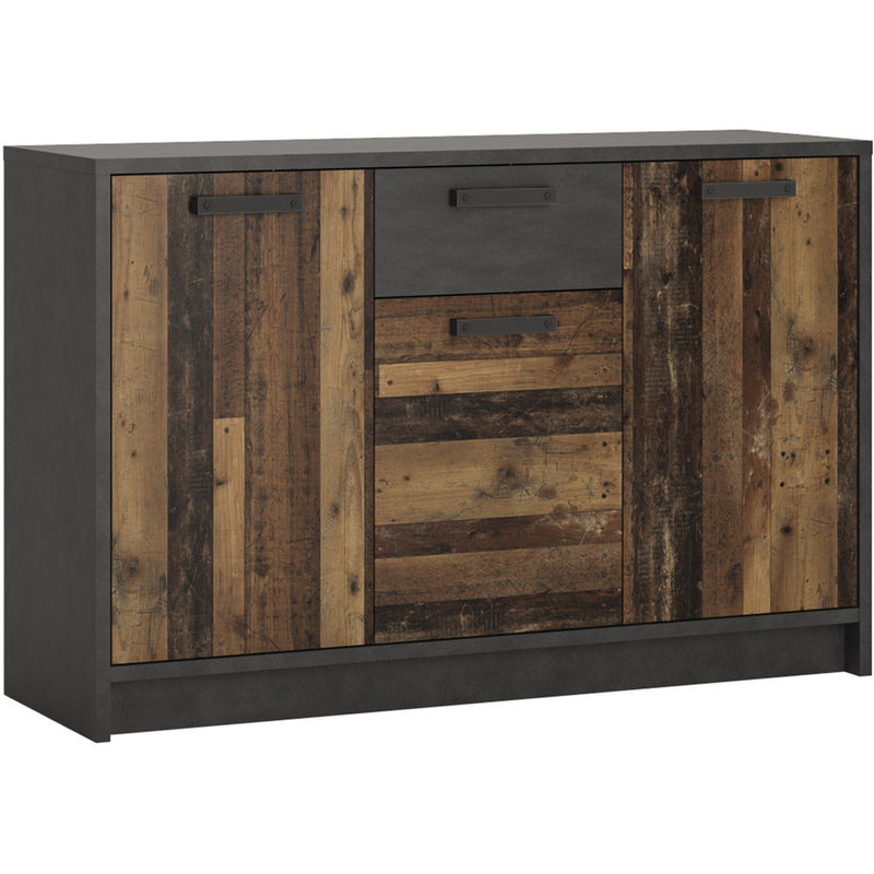 Brock Walnut 3 Door 1 Drawer Cabinet