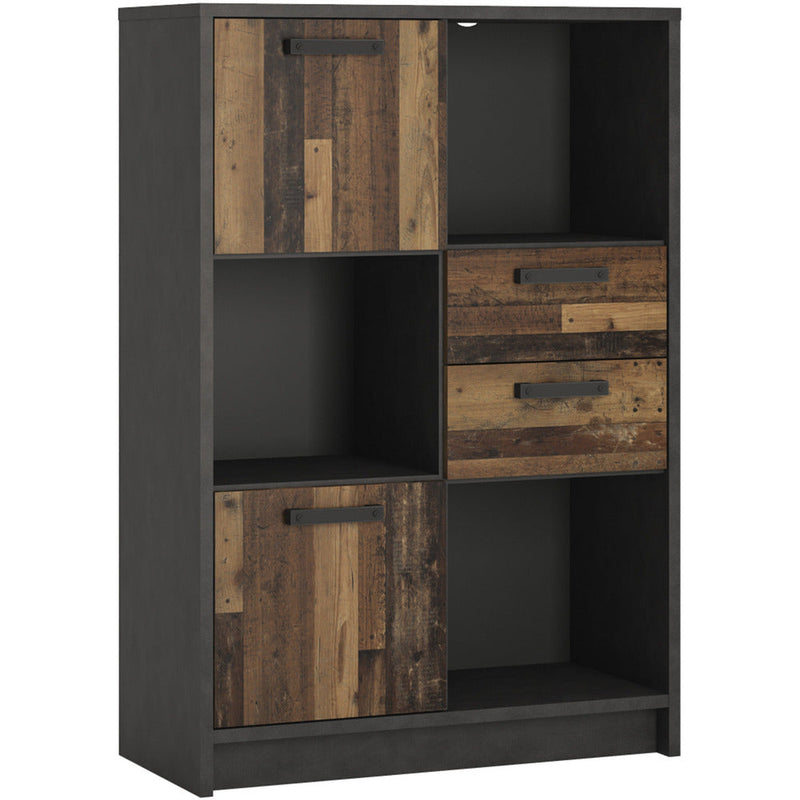 Brock Walnut 2 Doors 2 Drawers Low Bookcase