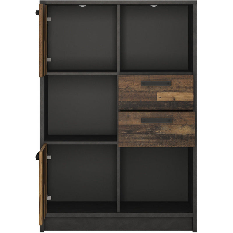 Brock Walnut 2 Doors 2 Drawers Low Bookcase