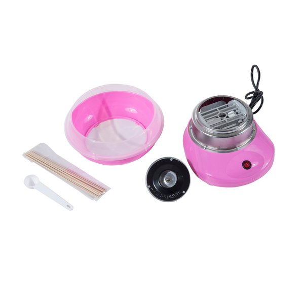 450W Portable Mini Stainless Steel Electric Cotton Candy Maker Candy Floss Machine - Pink