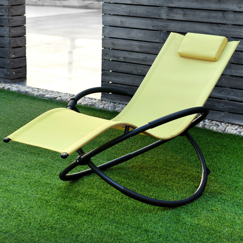 Folding Sun Lounger Rocking Chair Zero Gravity