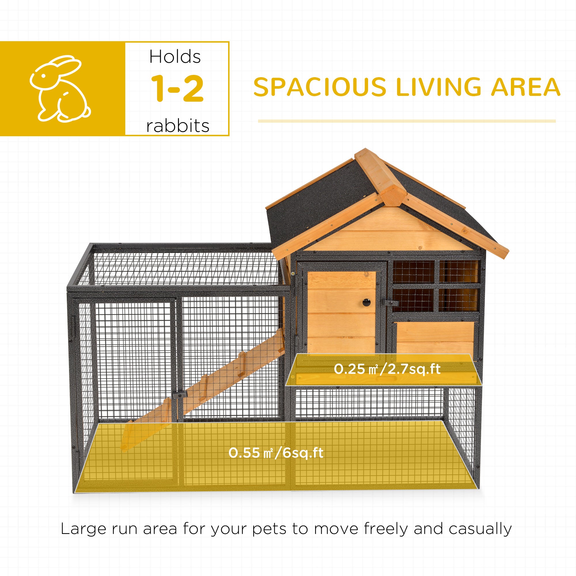 Large metal best sale rabbit hutch