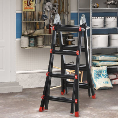 4M Aluminium Telescopic Extendable Ladder W/ Non-Slip Feet