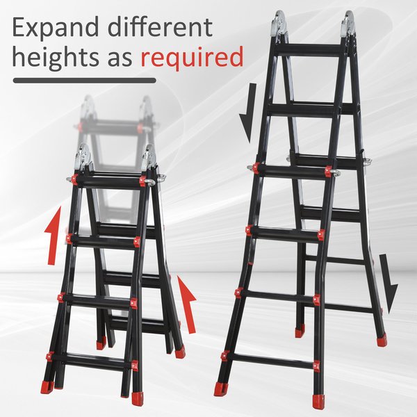 4M Aluminium Telescopic Extendable Ladder W/ Non-Slip Feet