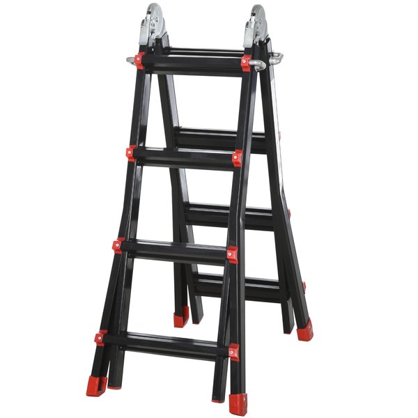 4M Aluminium Telescopic Extendable Ladder W/ Non-Slip Feet