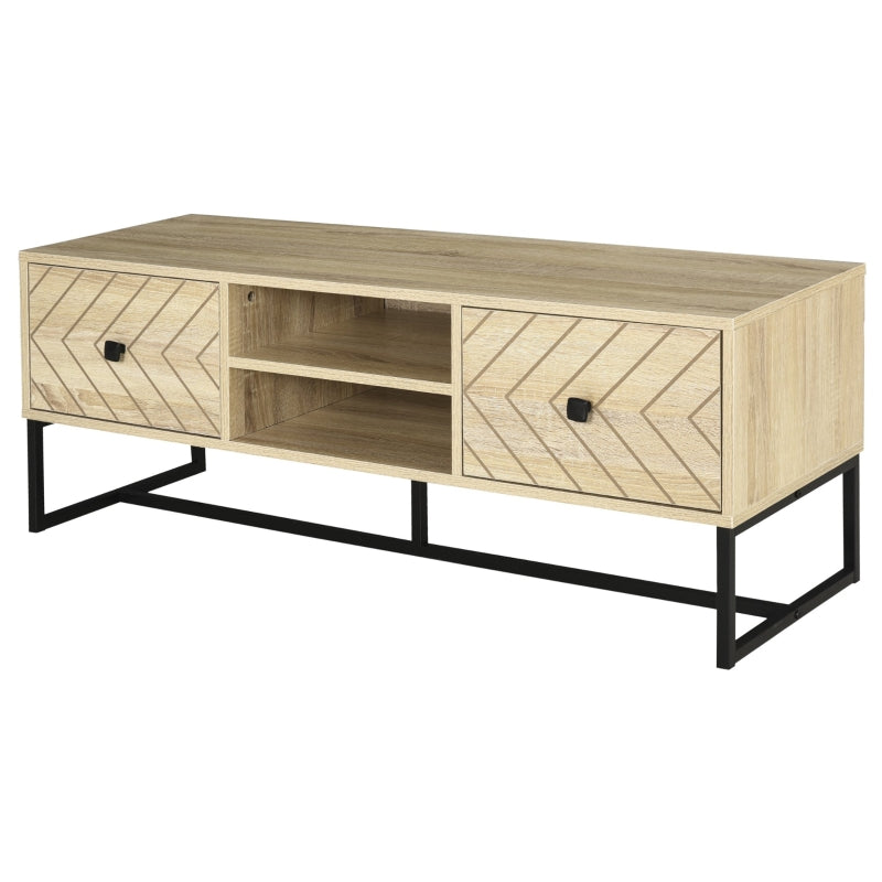 Chevron Four-Compartment TV Stand