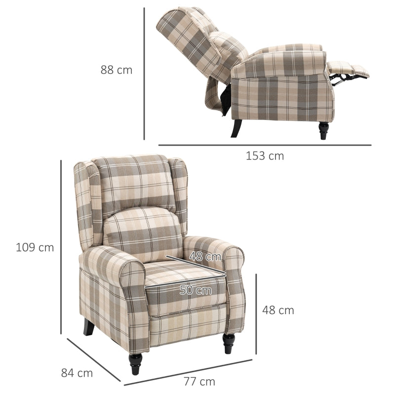 Recliner Armchair Push Back Living Room