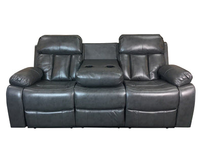 VANCOUVER Recliner 3 seat Sofa in Leather Air - Dark Grey