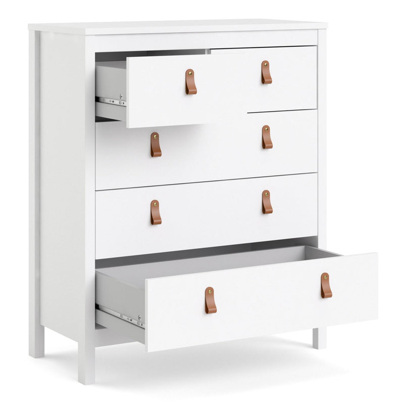 Barcelona Chest 3+2 drawers in White - White