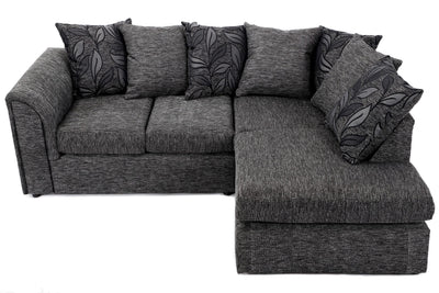 Byron Right Hand Corner Sofa - Black Dundee