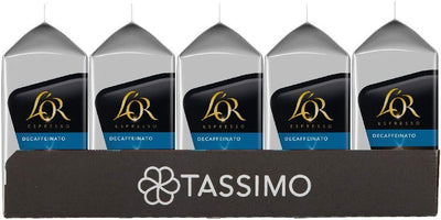 Tassimo L'OR Espresso Decaf Coffee Pods (Pack of 5, Total of 80 Coffee Capsules)