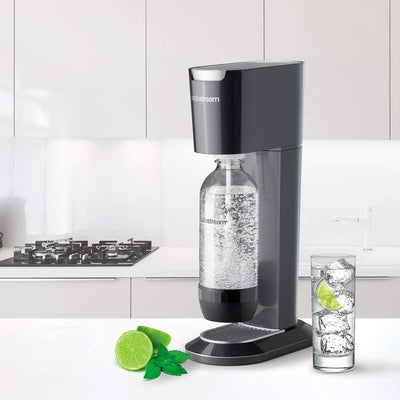 SodaStream Genesis Sparkling Water Maker Machine includes a 1 Litre Reusable BPA Free Water Bottle for Carbonating and 60 L CO2 Gas Cylinder - Black