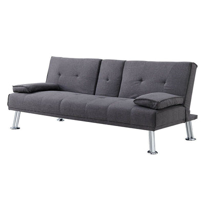 Modern Cup holder Sofa Bed - Charcoal