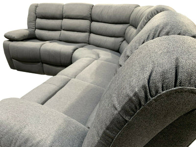 SURENTO Fabric Corner Recliner Sofa With Cupholder - Grey