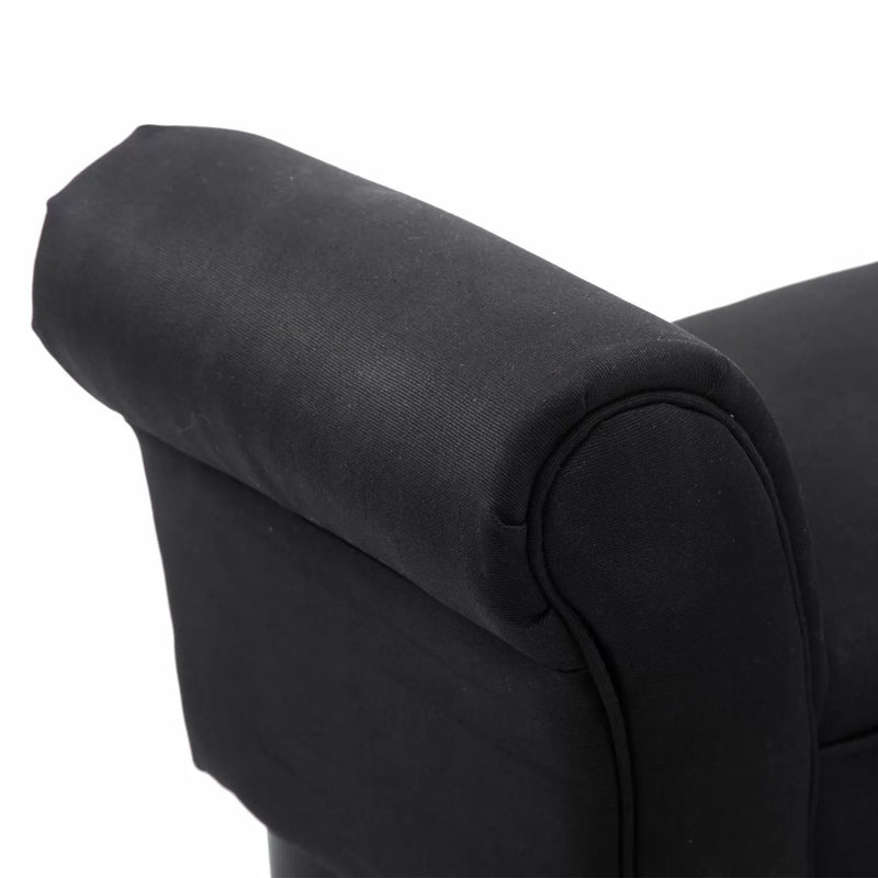 Fabric Chaise Lounge Bench - Black or White