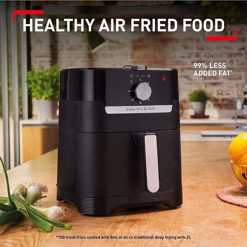 Tefal EasyFry Classic 2-in-1 Air Fryer and Grill 4.2L Capacity 8 Programs Black EY501, [Save Up To 80% Energy]