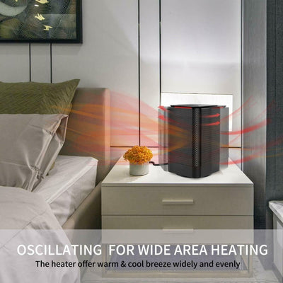 Electric Ceramic Oscillating Space Heater - Black