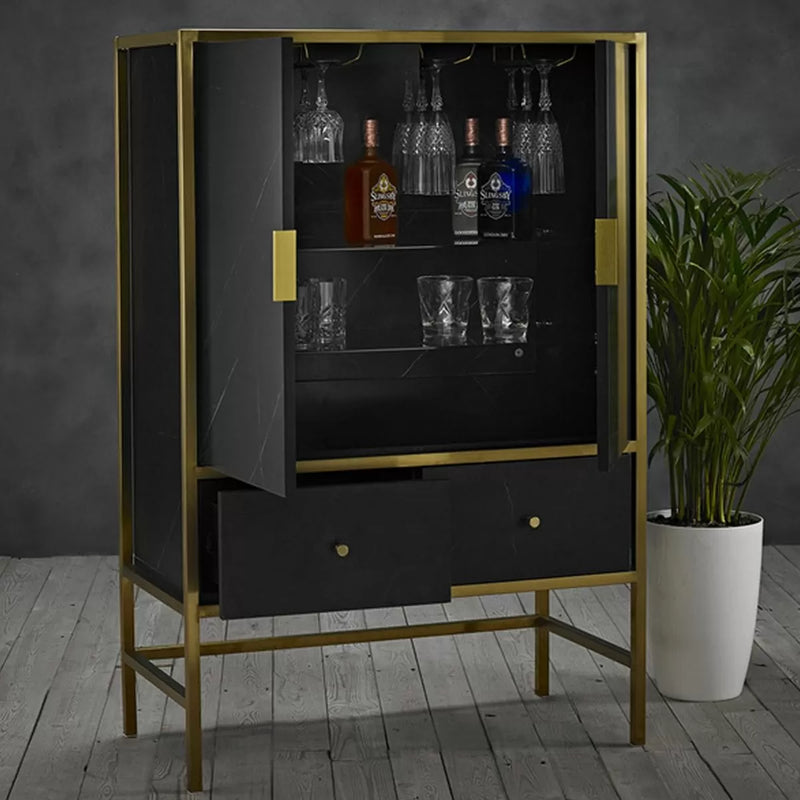 Monaco Luxurious 2 Doors Drinks Cabinet - Black