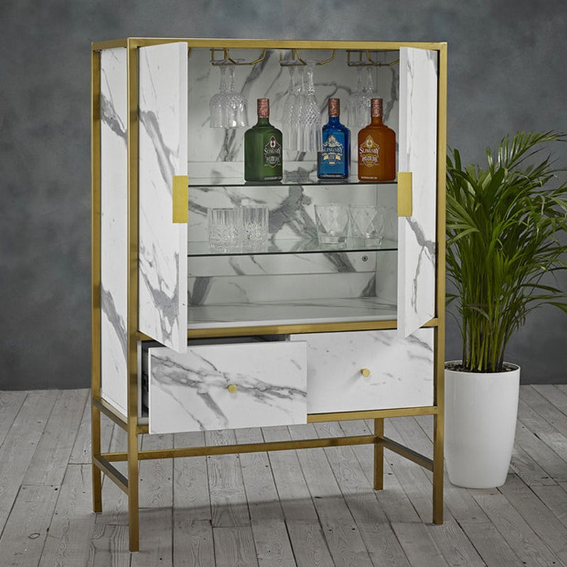 Monaco Luxurious 2 Doors Drinks Cabinet - White