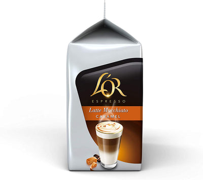 Tassimo L'OR Latte Macchiato Caramel Coffee Pods - 10 Packs (80 Drinks)