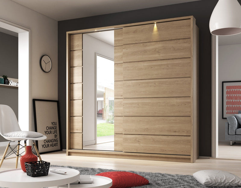 Artisan XV 2-Door Sliding Wardrobe 220cm - Shetland Oak