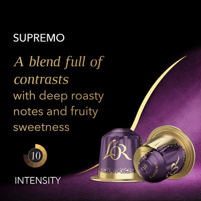 L'OR Espresso Supremo - Intensity 10 - Nespresso Compatible Coffee Capsules (Pack of 10, 100 Capsules in Total)