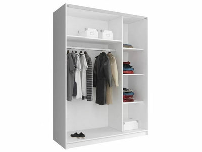 Merlin-I Mirrored 2-Door Sliding Wardrobe - White or Sonoma Oak