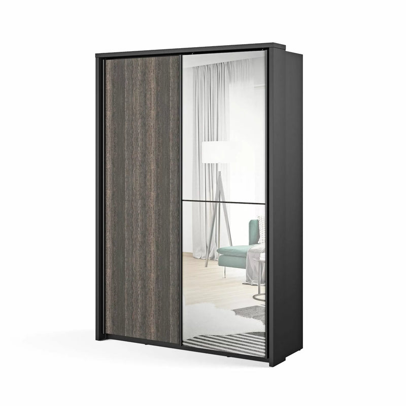 Somerton 2 Door Sliding Wardrobe - Black and Wenge