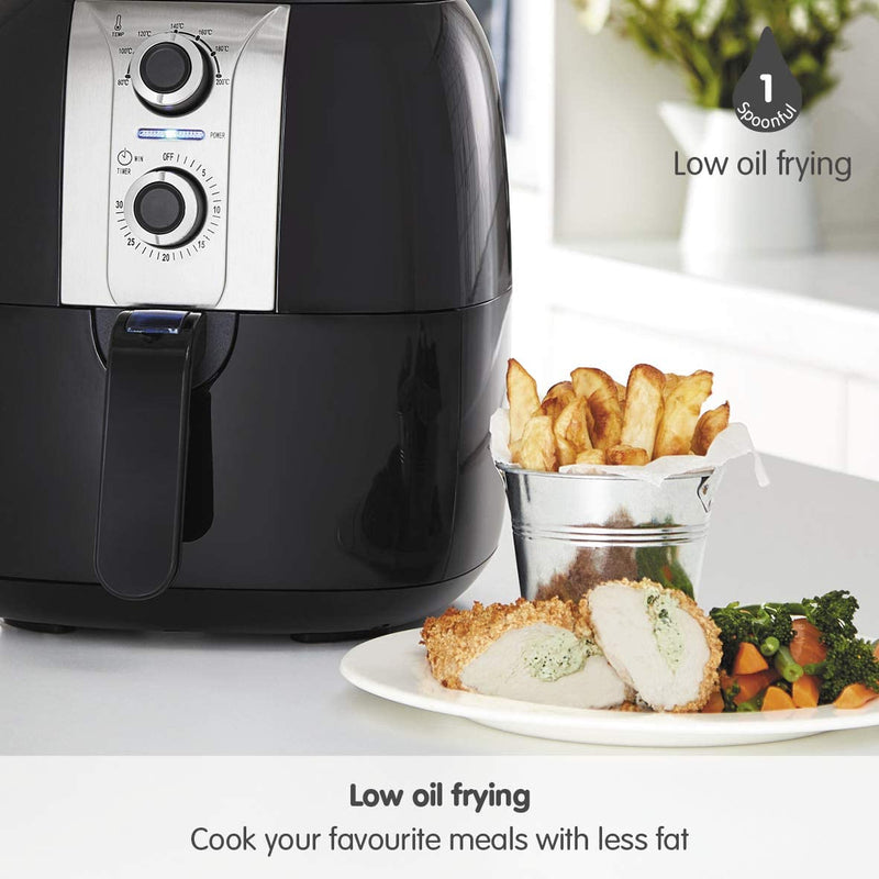 Morphy Richards 480003 Health - Air Fryer, Plastic, 1400 W, 3 Liters, Black