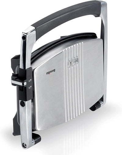 Breville Sandwich/Panini Press & Toastie Maker | 3-Slice | Non-stick-coated aluminium plates | Stainless Steel [VST025]