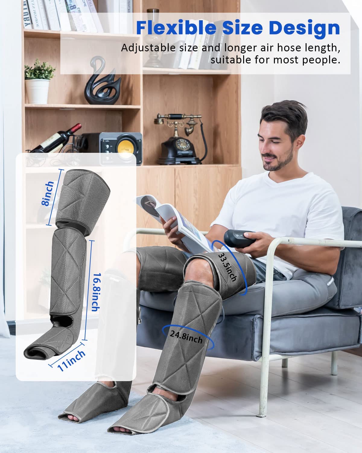 QUINEAR Air Compression Leg Recovery System, Professional Sequential  Compression Device for Air Relax Massage Therapy, Foot and Leg Recovery  Boots Improved Circulation for Athlete - QUINEAR Massager