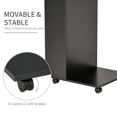 Mobile Sofa Side Table C-Shape End , Black