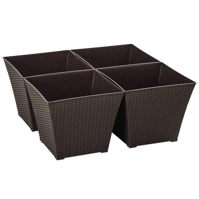 Outdoor Planter Pack Of 4- Brown