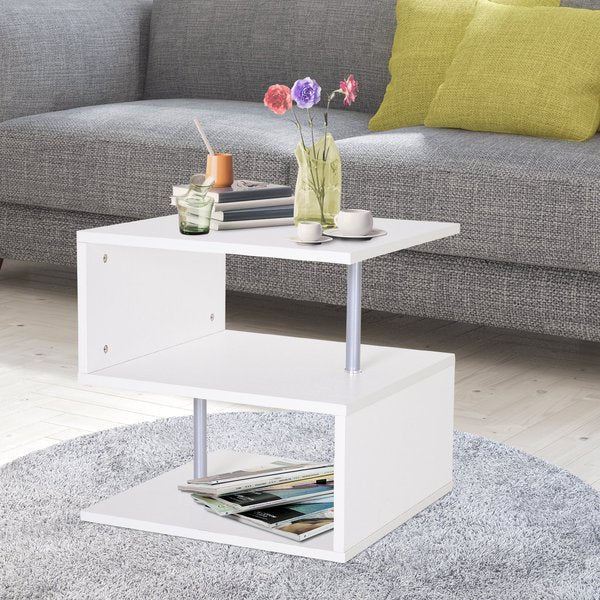 Decorative Display Coffee Side End Lamp Table For Bedroom, Living Room 50Lx50Wx50HCm - White