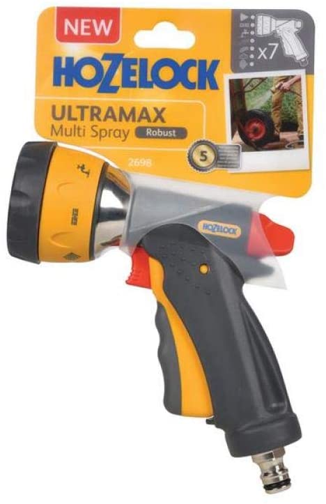 Hozelock 2698 0000 Multi Spray Ultramax Gun, Grey/Yellow, 16x10x8 cm