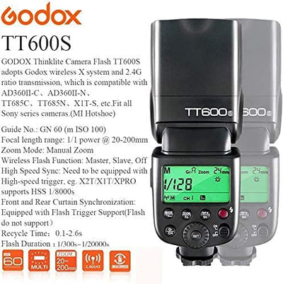 GODOX TT600S Camera Flash GN60 Speedlight for Sony Cameras with MI Hotshoe